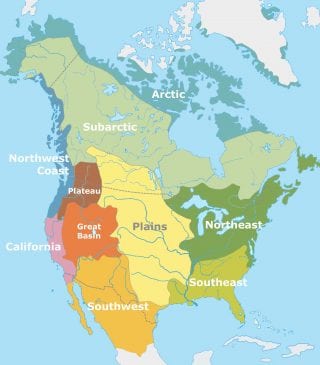North American cultural areas pre-colonization. 