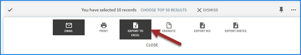 OneSearch export to Excel option
