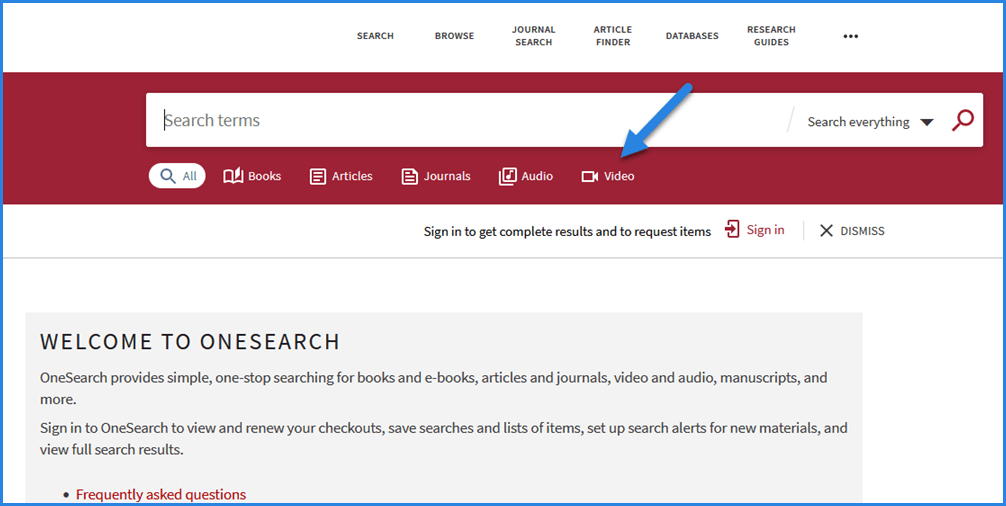 New search filters for formats in OneSearch
