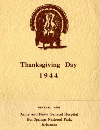 Thanksgiving 1944 menu cover.