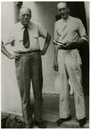 John Gould Fletcher with fellow Arkansas poet, Glenn Ward Dresbach. (PC2876). Dresbach's papers are also available in Special Collections. 